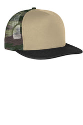 District® Flat Bill Snapback Trucker Cap - Military Camo - OSFA